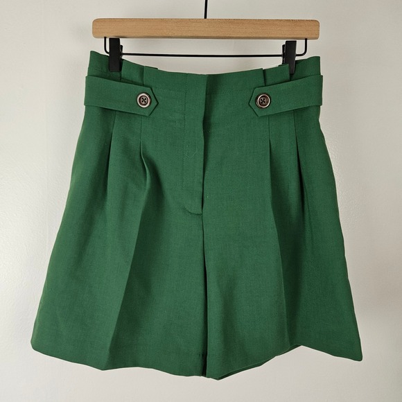 Ann Taylor Pants - NEW Ann Taylor Paper Bay High Rise Dressy Shorts Sz 6 Green Pleated Office NWT